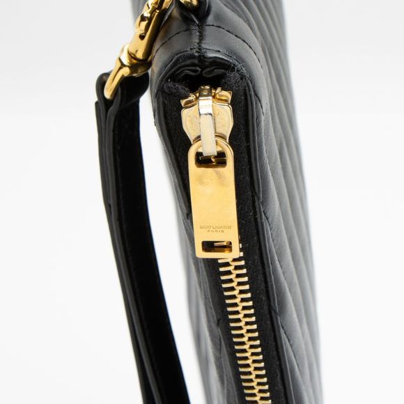 Saint Laurent Matelasse Calfskin Monogram Large Wristlet - Picture 10 of 12